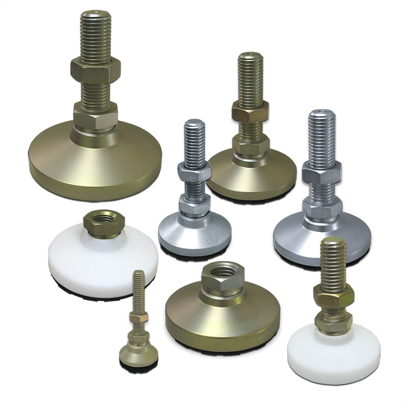 Heavy Duty Machine Leveling Foot, 5/8-11 Thread X 4" Tall, 6000 Lbs Capacity, Zinc Plated Steel