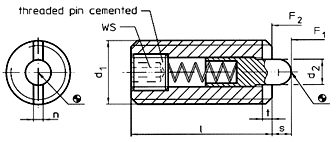 stainless steel Spring Plungers with Internal Hexagon diagram